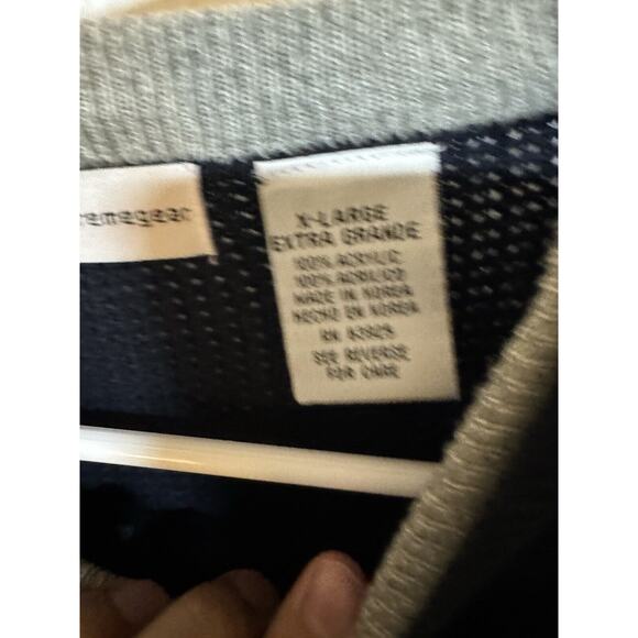 Xg Extreme Quality Mens Pullover Sweater Sz. XL /Blue/Crewneck/Striped/Vtg - Picture 2 of 4